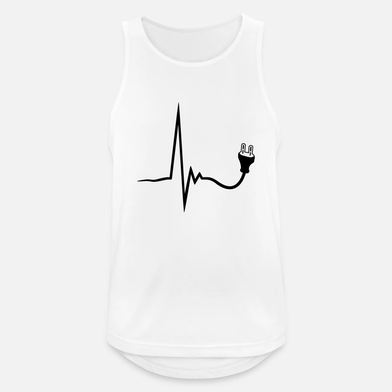 herzschlag strom stecker energie steckdose anschli - Männer Tank Top atmungsaktiv - Weiß