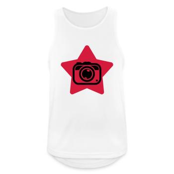 Fotograf / Fotografie / Bild / Video - Männer Tank Top atmungsaktiv - Weiß - Vorne - Nick (188cm)