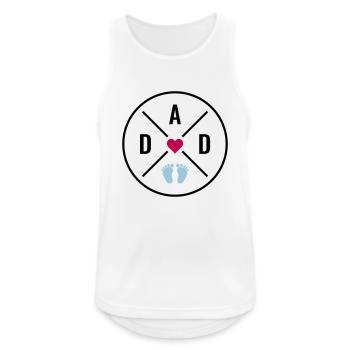 DAD Herz Baby Babyfüße Vater Liebe Vatertag Papa - Männer Tank Top atmungsaktiv - Weiß - Vorne - Nick (188cm)