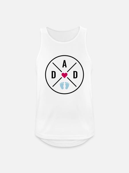 DAD Hjerte Baby Baby Fødder Far Kærlighed Fars Dag Far - Herre tanktop åndbar - hvid