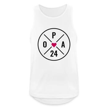 Opa 24 - Opa Herz - Opa 2024 - Männer Tank Top atmungsaktiv - Weiß - Vorne - Nick (188cm)