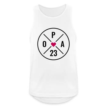 Opa 23 - Opa Herz - Opa 2023 - Männer Tank Top atmungsaktiv - Weiß - Vorne - Nick (188cm)