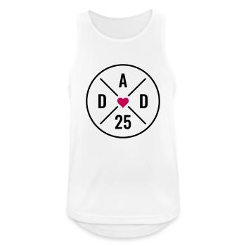 Papa 25 Bébé Papa Coeur Fête des Pères Cadeau Papa 2025 - Débardeur respirant Homme - blanc - Devant - Nick (188cm)