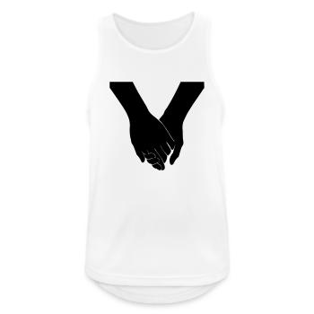 haende - Männer Tank Top atmungsaktiv - Weiß - Vorne - Nick (188cm)