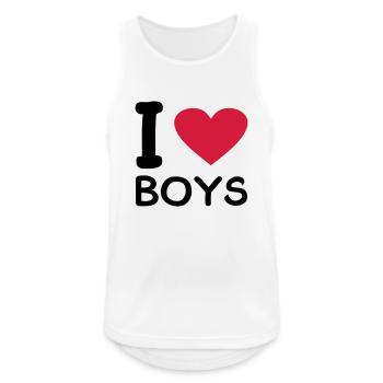 I love Boys - Débardeur respirant Homme - blanc - Devant - Nick (188cm)