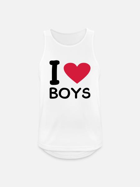 I love Boys - Männer Tank Top atmungsaktiv - Weiß