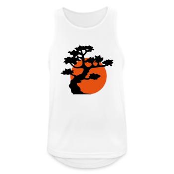 soleil soir lune nuit arbre décoration cool gaertn - Débardeur respirant Homme - blanc - Devant - Nick (188cm)