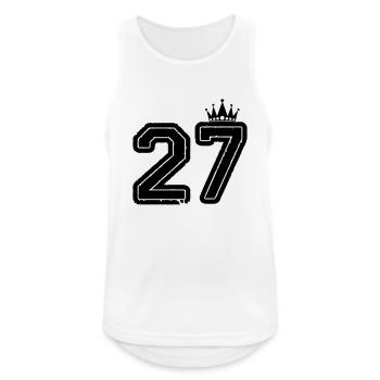 27 - Männer Tank Top atmungsaktiv - Weiß - Vorne - Nick (188cm)