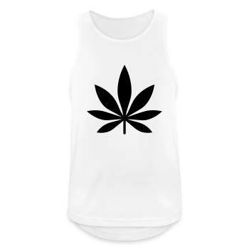 Canna Art - Hemp Leaf - Men's Breathable Tank Top - white - Front - Nick (188cm)