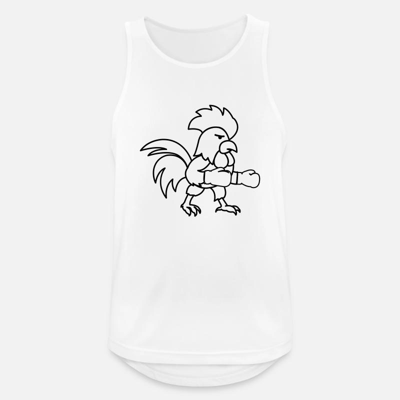 hahn boxer - Männer Tank Top atmungsaktiv - Weiß