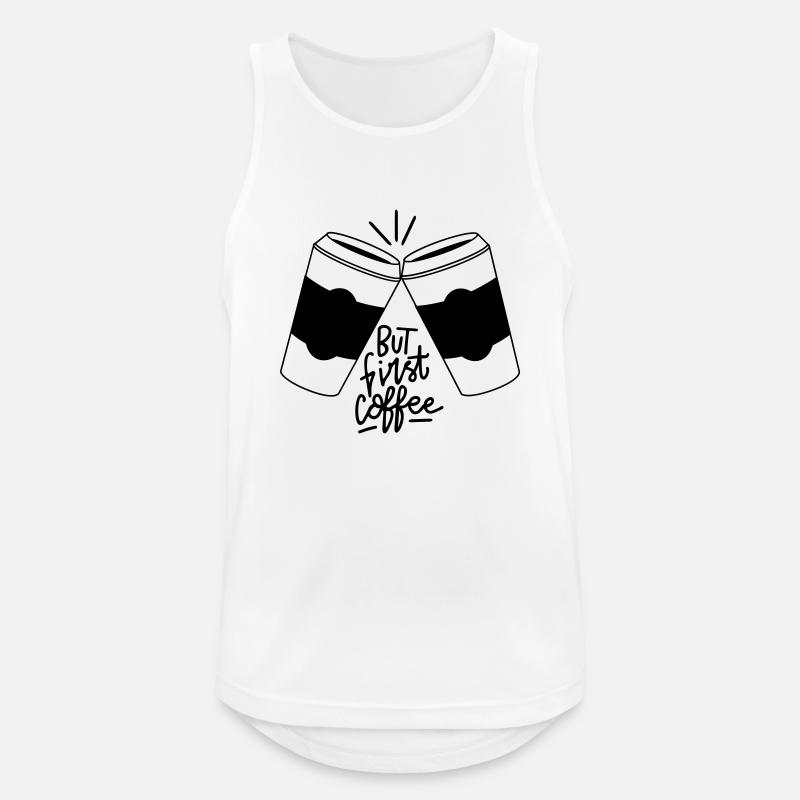 Kaffeezeit Doppelpack - Männer Tank Top atmungsaktiv - Weiß