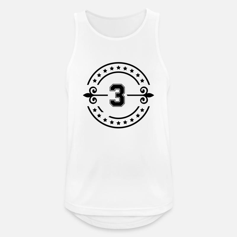 3 - Männer Tank Top atmungsaktiv - Weiß