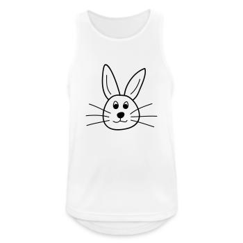 Hase - Männer Tank Top atmungsaktiv - Weiß - Vorne - Nick (188cm)
