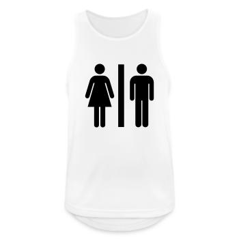 WC - Toilette - Mann - Frau - Männer Tank Top atmungsaktiv - Weiß - Vorne - Nick (188cm)