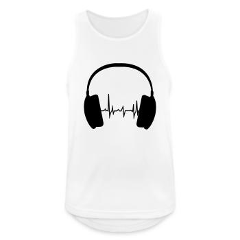 Headphone and Beat - Männer Tank Top atmungsaktiv - Weiß - Vorne - Nick (188cm)