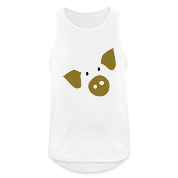 piggy_face_farm Tier - Männer Tank Top atmungsaktiv - Weiß - Vorne - Nick (188cm)