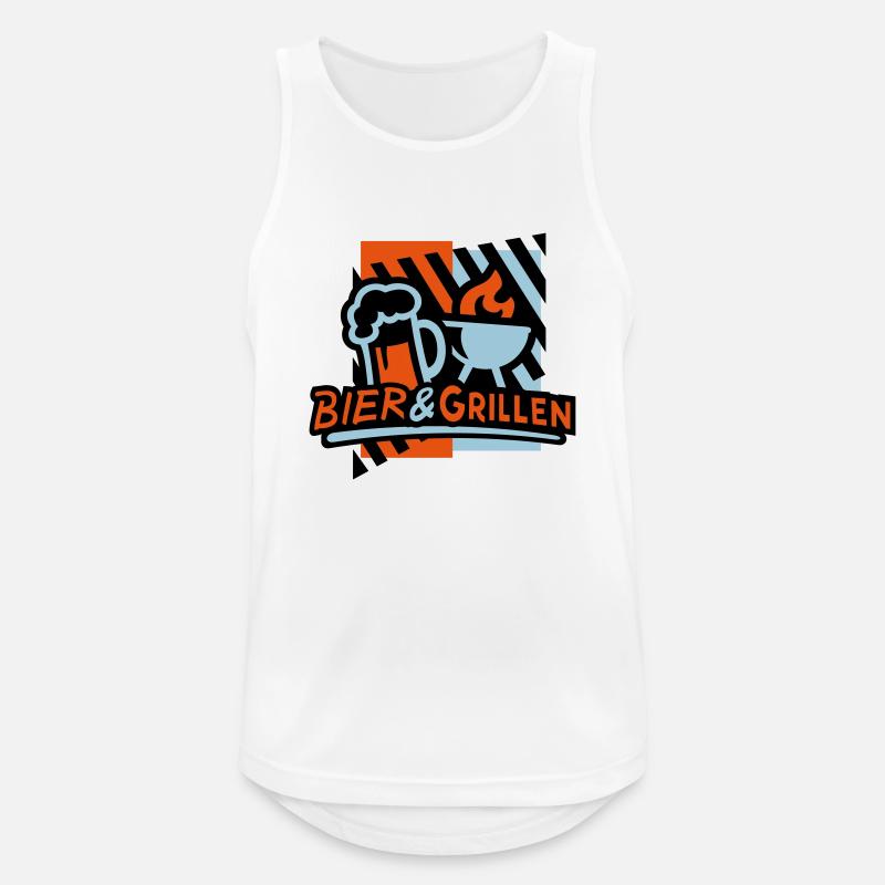 Bier & Grillen 02 - Männer Tank Top atmungsaktiv - Weiß