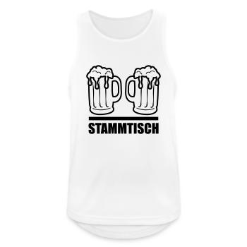 stammtisch_001 - Männer Tank Top atmungsaktiv - Weiß - Vorne - Nick (188cm)