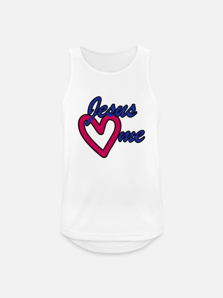 Jesus elsker mig Jesus elsker mig - Herre tanktop åndbar - hvid