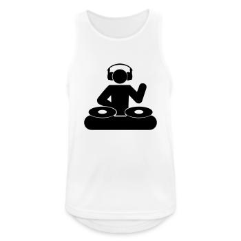 dj - Männer Tank Top atmungsaktiv - Weiß - Vorne - Nick (188cm)
