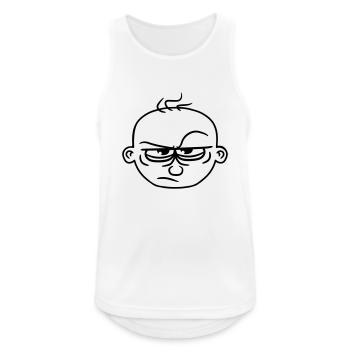 kind baby gesicht comic cartoon boese sauer wueten - Männer Tank Top atmungsaktiv - Weiß - Vorne - Nick (188cm)
