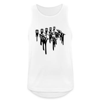 Tropfen Tonregler Mischpult - Männer Tank Top atmungsaktiv - Weiß - Vorne - Nick (188cm)