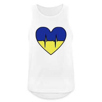 Ukraine Herz - Männer Tank Top atmungsaktiv - Weiß - Vorne - Nick (188cm)