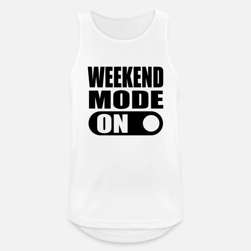 weekend mode on - Männer Tank Top atmungsaktiv - Weiß