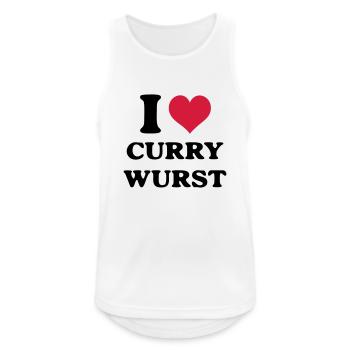 Currywurst i love - Männer Tank Top atmungsaktiv - Weiß - Vorne - Nick (188cm)
