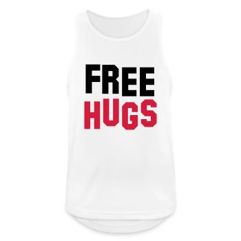 free hugs - Débardeur respirant Homme - blanc - Devant - Nick (188cm)