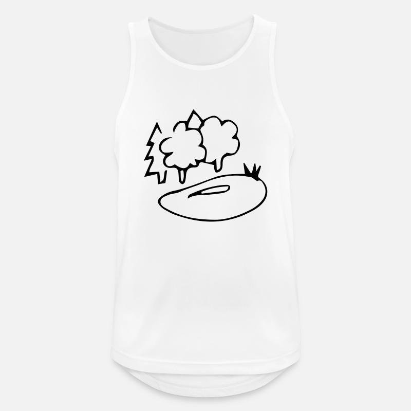 Waldsee,Wald,Teich,Landschaft,Reflexion,Fluss,Baum - Männer Tank Top atmungsaktiv - Weiß