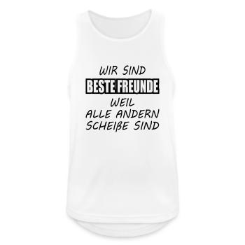 Beste Freunde - Männer Tank Top atmungsaktiv - Weiß - Vorne - Nick (188cm)