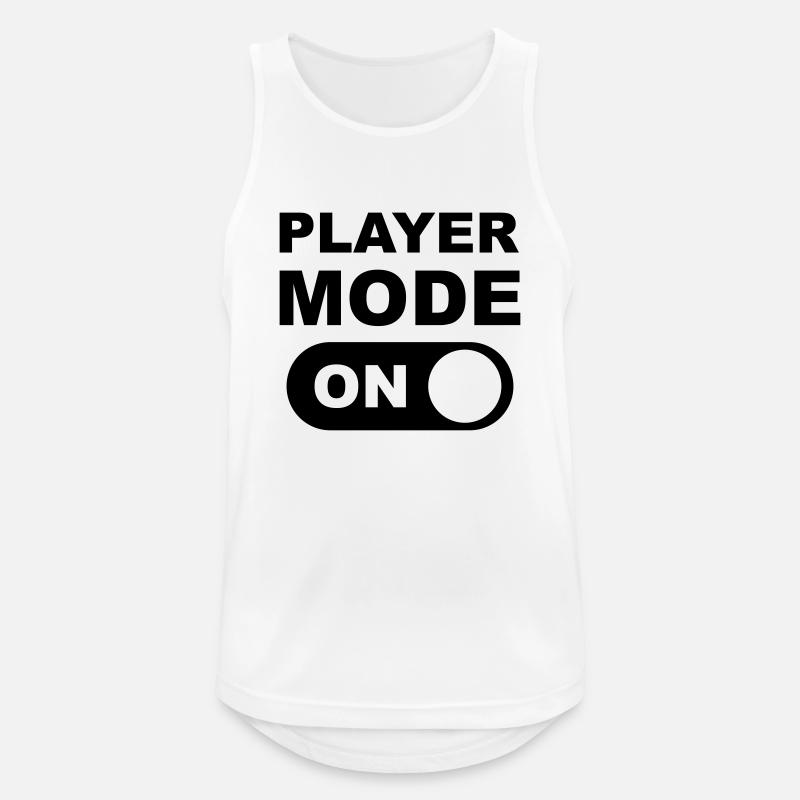 Player Mode ON - Männer Tank Top atmungsaktiv - Weiß