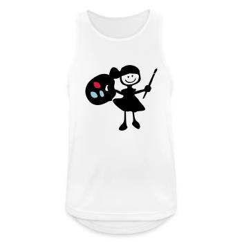 painter_girl - Männer Tank Top atmungsaktiv - Weiß - Vorne - Nick (188cm)