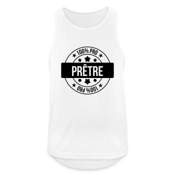 Pfarrer / Priester / Katholisch / Religion - Männer Tank Top atmungsaktiv - Weiß - Vorne - Nick (188cm)