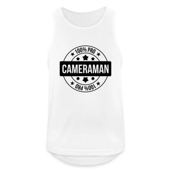 Cameraman / Camera / Video / Cadreur - Débardeur respirant Homme - blanc - Devant - Nick (188cm)