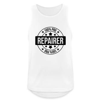 réparateur / réparation / réparer / bricolage - Débardeur respirant Homme - blanc - Devant - Nick (188cm)
