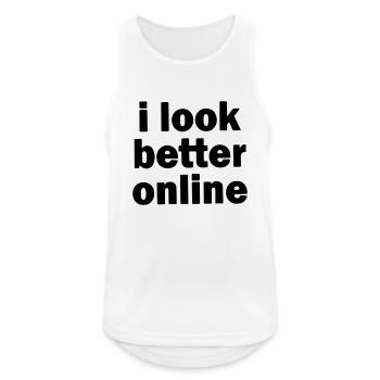 In Online besser aussehen - Männer Tank Top atmungsaktiv - Weiß - Vorne - Nick (188cm)