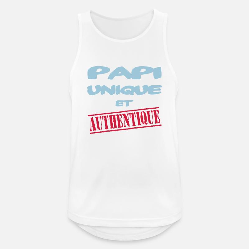 EINZIGARTIGER UND AUTHENTISCHER OPA - Männer Tank Top atmungsaktiv - Weiß