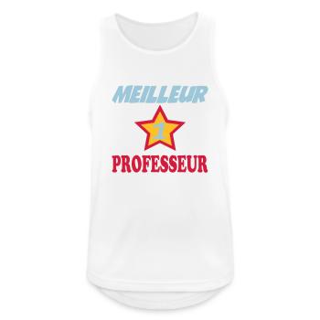 Meilleur PROFESSEUR - Débardeur respirant Homme - blanc - Devant - Nick (188cm)