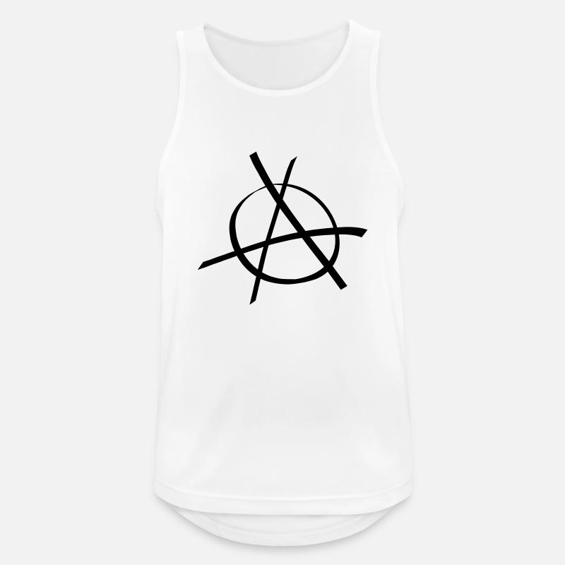 anarchy - Männer Tank Top atmungsaktiv - Weiß