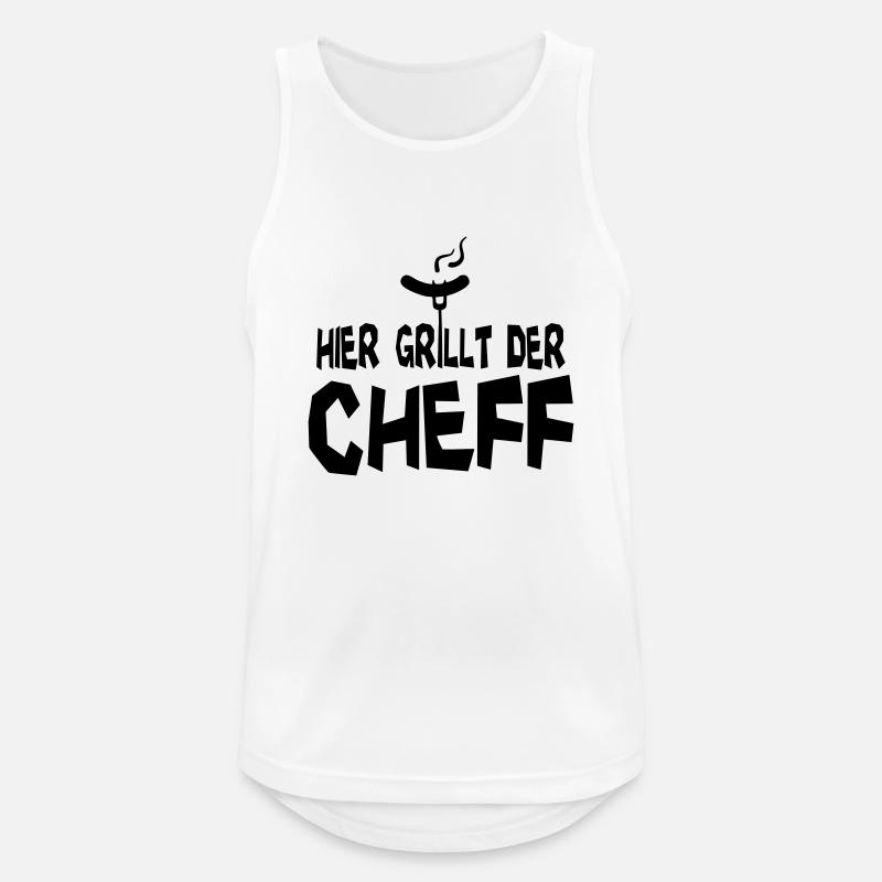 grillcheff - Männer Tank Top atmungsaktiv - Weiß