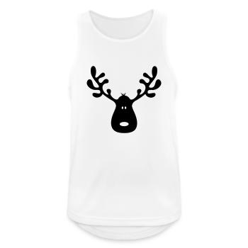 Moose reindeer deer christmas Rudolf antlers - Men's Breathable Tank Top - white - Front - Nick (188cm)