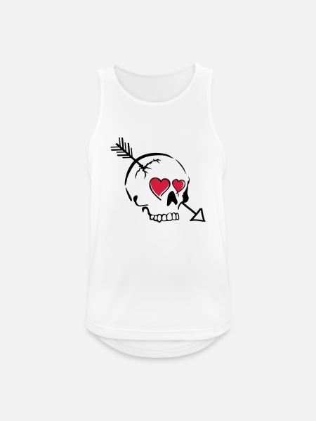 schädel pfeil herzen - Männer Tank Top atmungsaktiv - Weiß