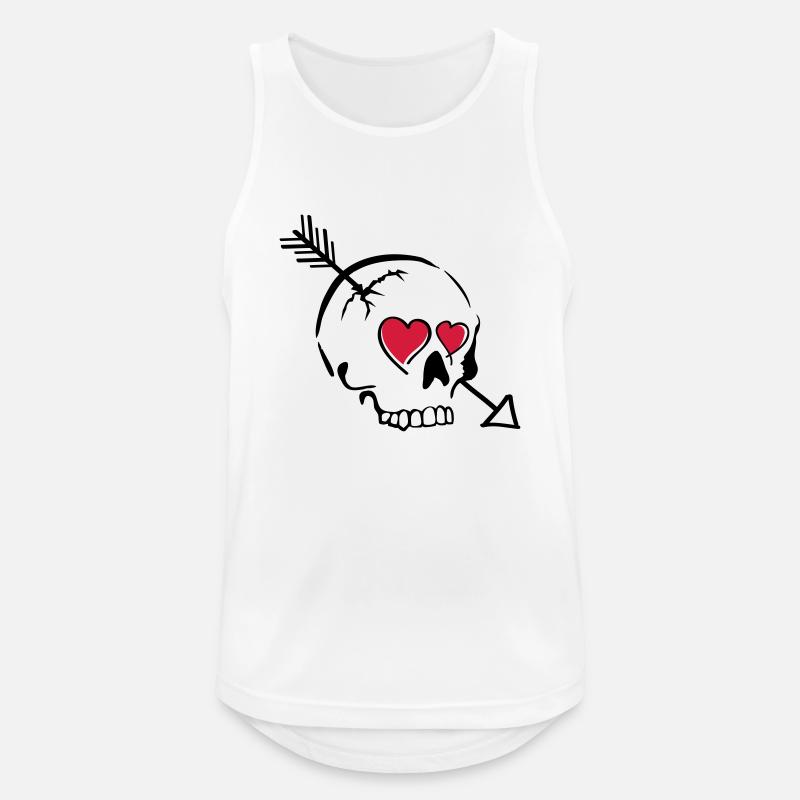 schädel pfeil herzen - Männer Tank Top atmungsaktiv - Weiß