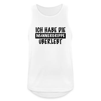 lustiger Spruch MÄNNERGRIPPE ÜBERLEBT kranker Mann - Männer Tank Top atmungsaktiv - Weiß - Vorne - Nick (188cm)