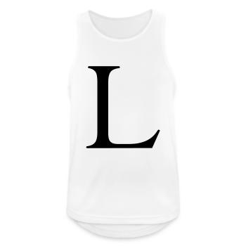 l - Männer Tank Top atmungsaktiv - Weiß - Vorne - Nick (188cm)