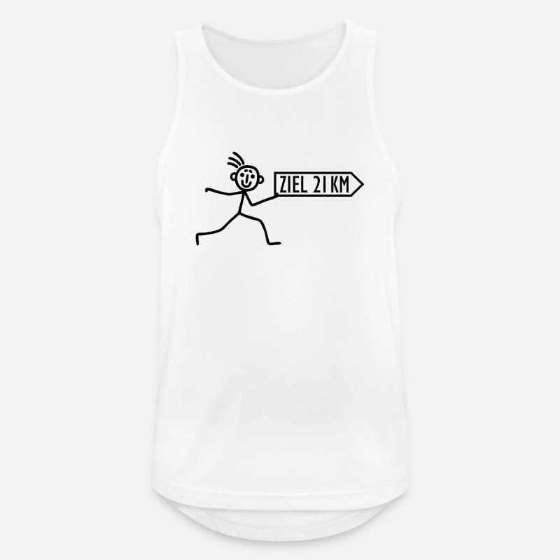 Strichmännchen läuft Halbmarathon - Männer Tank Top atmungsaktiv - Weiß