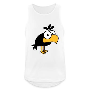 corbeau bande dessinée oiseau se tient debout peeps humour de dessin animé drôle - Débardeur respirant Homme - blanc - Devant - Nick (188cm)