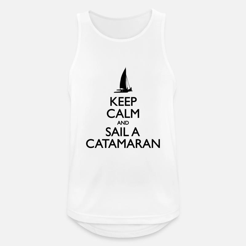 Sail a Catamaran - Männer Tank Top atmungsaktiv - Weiß